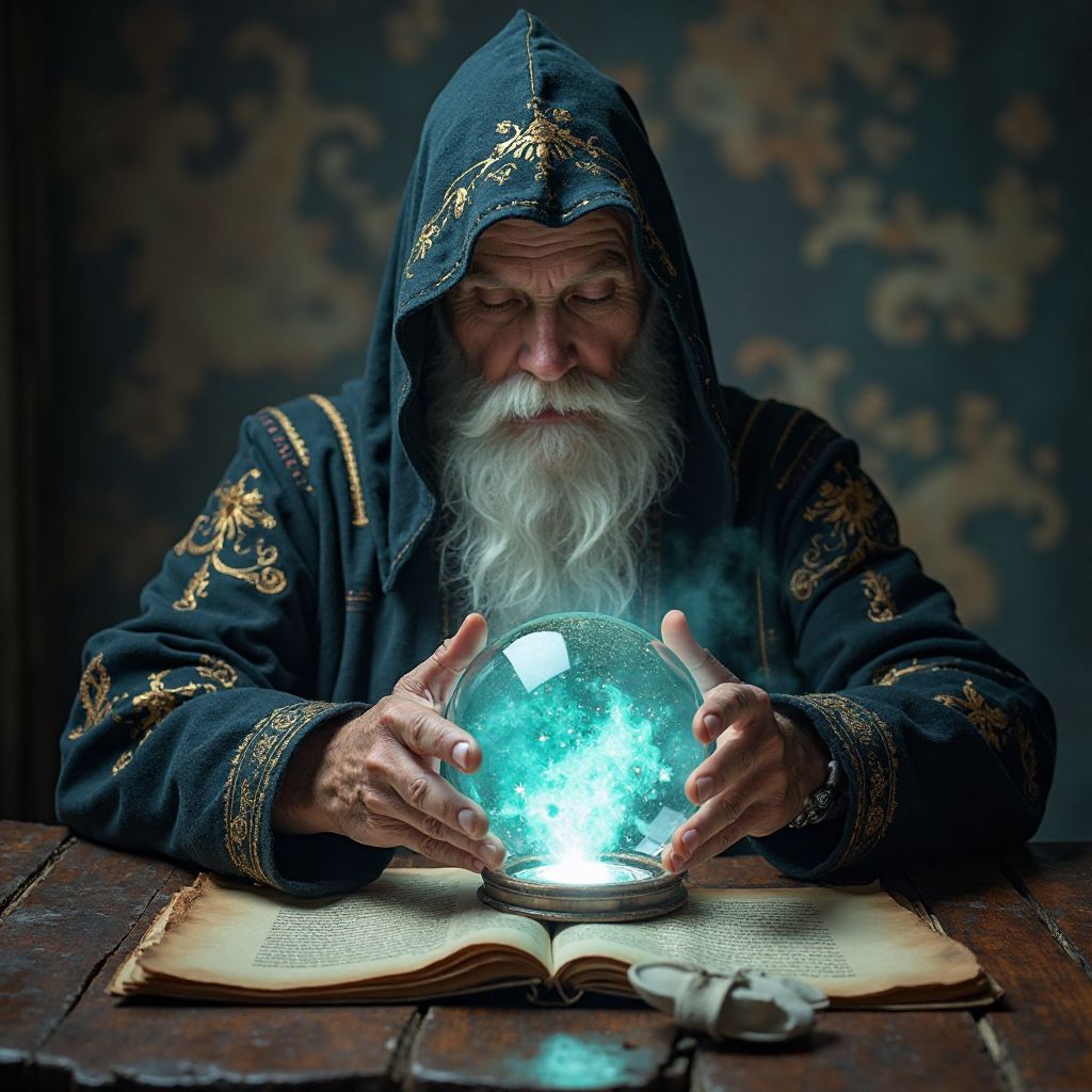 Arcane consultation session with magical advisor