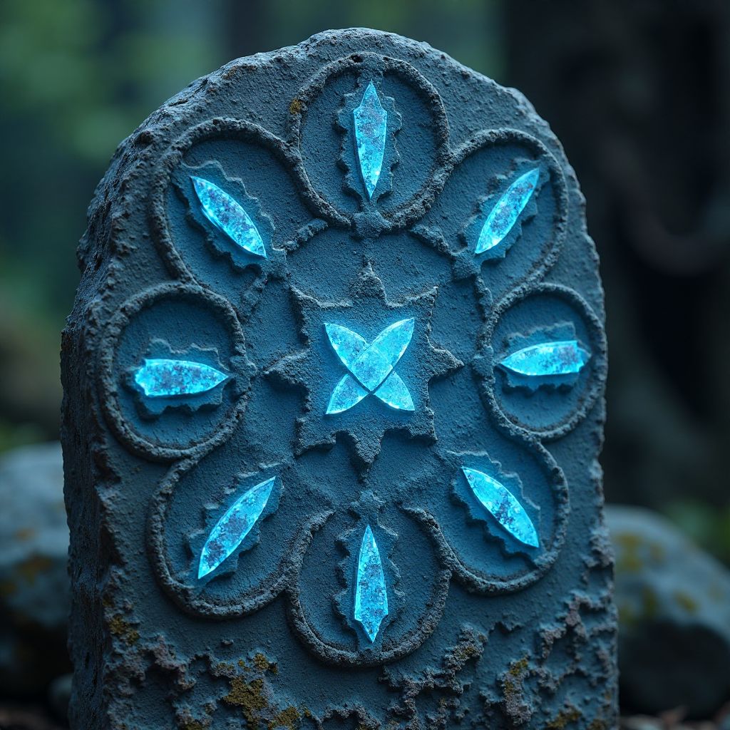 Ancient magical runes with glowing symbols