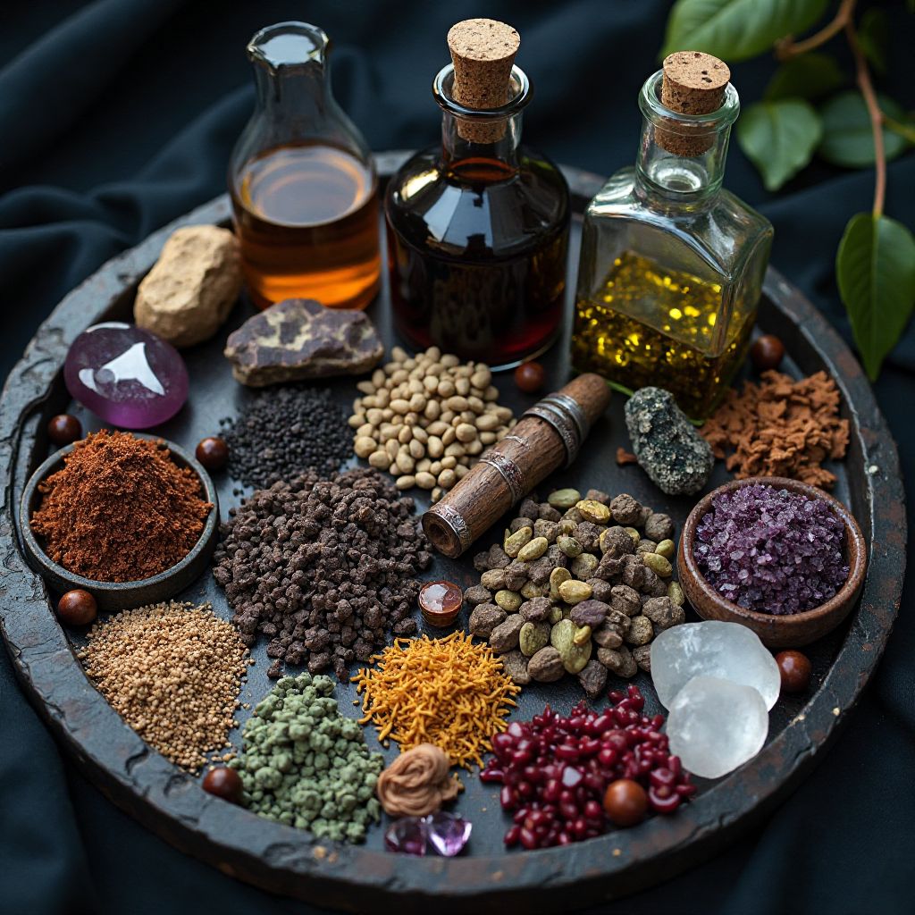 Collection of magical spell components